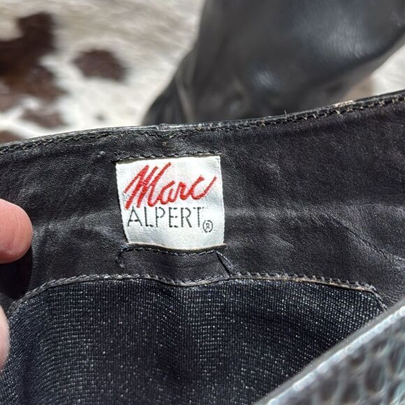 MARC ALPERT 100% LEATHER WESTERN STUDDED BOOTS BURNING MAN SIZE  8.5 A13 - Picture 7 of 12